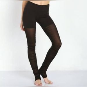 ALO Yoga Black Sheer Panel Leggings